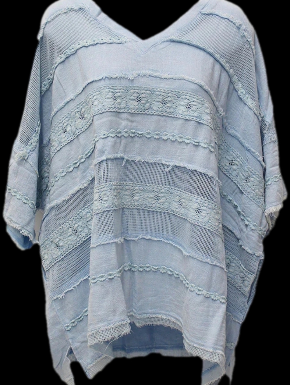 Oli & Hali Light Blue V-Neck Women's Top - Picture 2 of 5